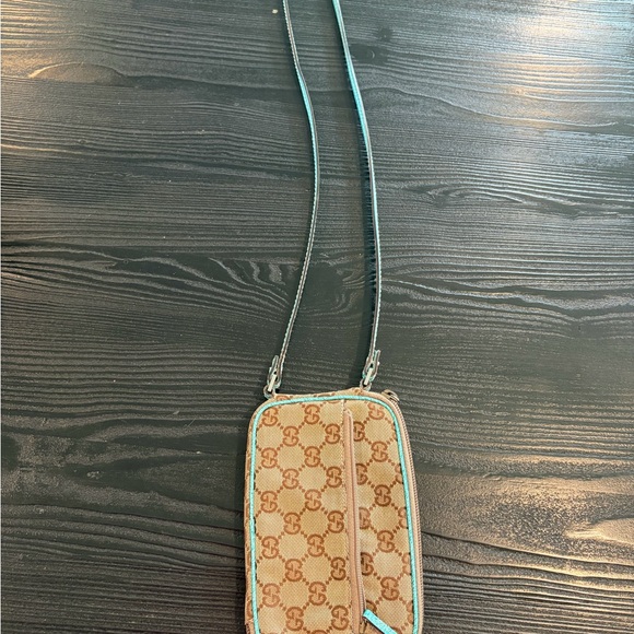 Gucci Beige GG Patterned teal leather Crossbody Bag - Picture 10 of 14